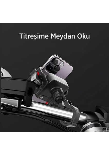 Gidon Bağlantılı 360° Derece Ayarlanabilir 3.5”-7.2” Uyumlu Motosiklet Bisiklet Telefon Tutucu fırsatları
