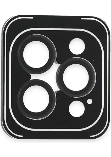 MYT09 iPhone 16 Pro Max Pvd Metal Kamera Lens - Siyah