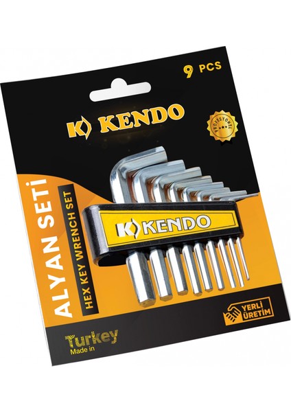 Kendo Allen Anahtar Seti Alyan Anahtar 9 Parça