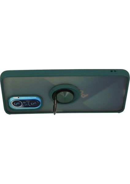 MYT09 Xiaomi Redmi K40 Kılıf Montreal Yüzüklü Silikon Kapak - Yeşil modelleri