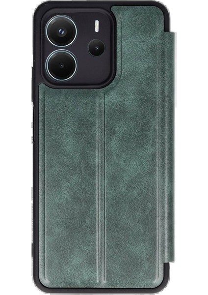 MYT09 Xiaomi Redmi Note 14 4g Kılıf Flip Cover - Koyu Yeşil