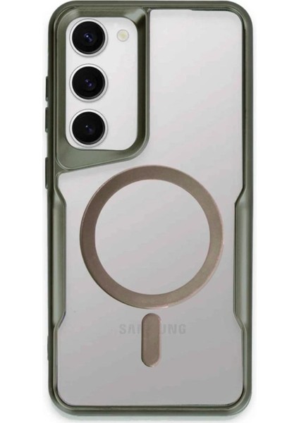MYT09 Samsung Galaxy S23 Kılıf Boyi Magsafe Silikon Kapak - Yeşil