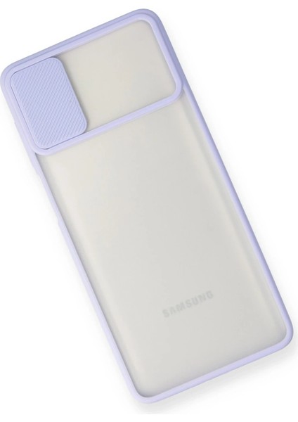 MYT09 Samsung Galaxy M51 Kılıf Palm Buzlu Kamera Sürgülü Silikon - Lila modelleri