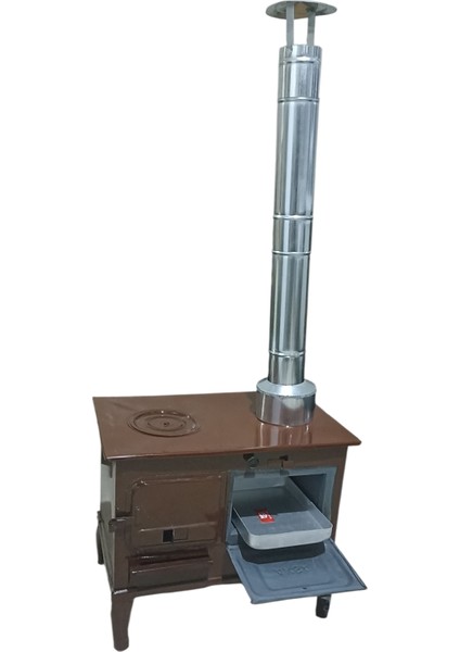 Kuzine Kamp Sobası Fırınlı Emaye Kamp Sobası
