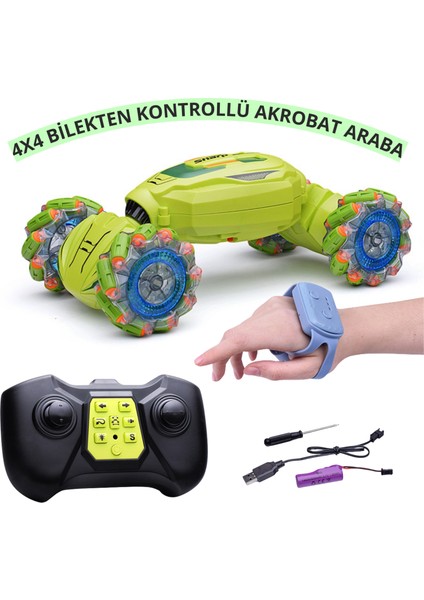 Oyuncak 2.4 Ghz Bilekten ve Uzaktan Kumandalı Işıklı 4x4 Çift Kumandalı Akrobat Araba Drift Car Bilekten Kontrol Kumandası ve Uzaktan Kumandalı fiyatları