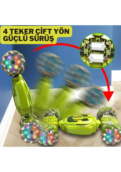 Oyuncak 2.4 Ghz Bilekten ve Uzaktan Kumandalı Işıklı 4x4 Çift Kumandalı Akrobat Araba Drift Car Bilekten Kontrol Kumandası ve Uzaktan Kumandalı modelleri