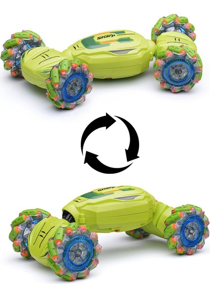 Oyuncak 2.4 Ghz Bilekten ve Uzaktan Kumandalı Işıklı 4x4 Çift Kumandalı Akrobat Araba Drift Car Bilekten Kontrol Kumandası ve Uzaktan Kumandalı