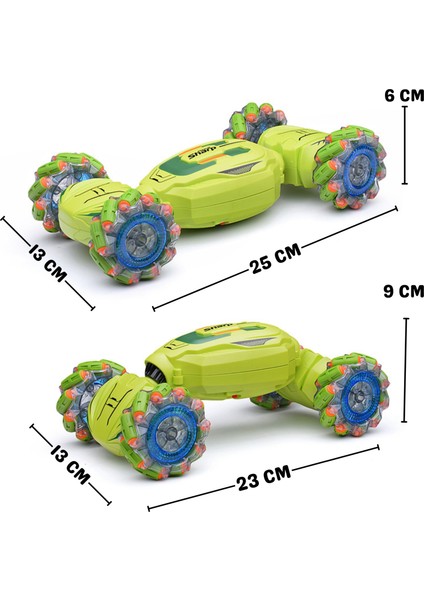 Oyuncak 2.4 Ghz Bilekten ve Uzaktan Kumandalı Işıklı 4x4 Çift Kumandalı Akrobat Araba Drift Car Bilekten Kontrol Kumandası ve Uzaktan Kumandalı