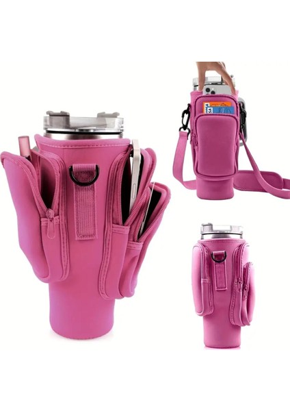 Geniş ve 3 Cepli Çok Amaçlı Koruma Çanta Kılıfı Termos Omuz Çantası Quencher