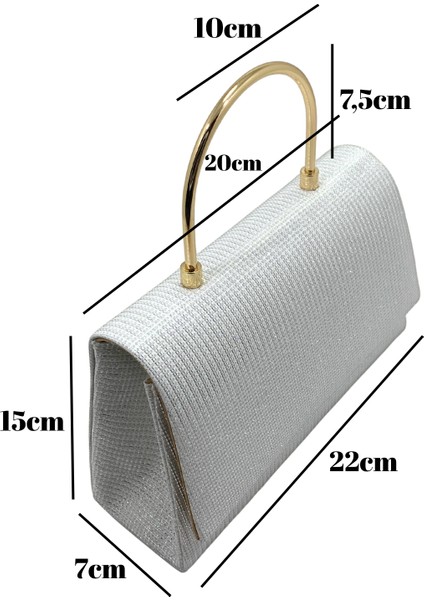 Simli Parlak Abiye Çanta (Simli Görünüm)(Beyaz - Altın - Açık Gümüş - Koyu Gümüş) modelleri