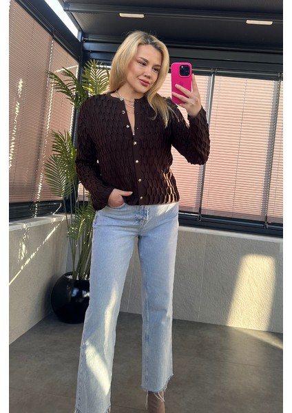 Kahverengi Bürümcük Hırka