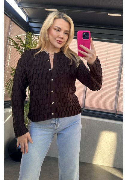 Kahverengi Bürümcük Hırka modelleri