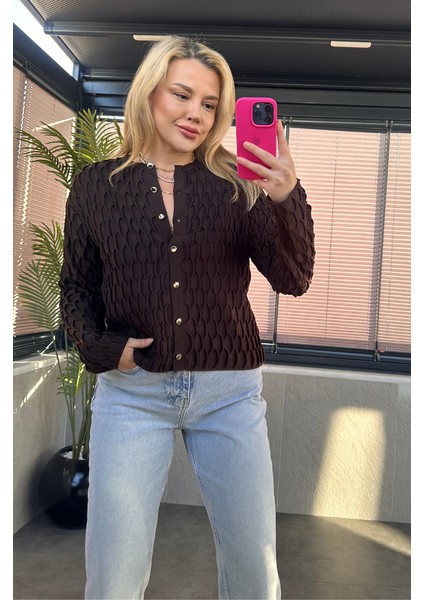 Kahverengi Bürümcük Hırka