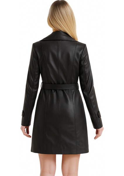 Nicole Hakiki Deri Kadın Siyah Trençkot fiyatları