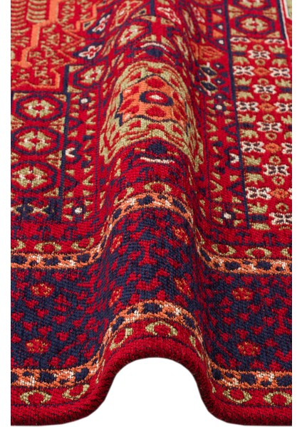Şiraz 10 Red Multy El Dokuma Desenli Hav Toz Vermez Salon, Mutfak, Koridor Yıkanabilir Kaymaz Kilim modelleri