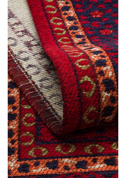 Şiraz 10 Red Multy El Dokuma Desenli Hav Toz Vermez Salon, Mutfak, Koridor Yıkanabilir Kaymaz Kilim