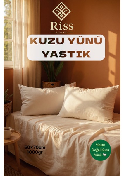 2 Adet %100 Doğal Kuzu Yünü Yastık- 50X70CM fırsatları