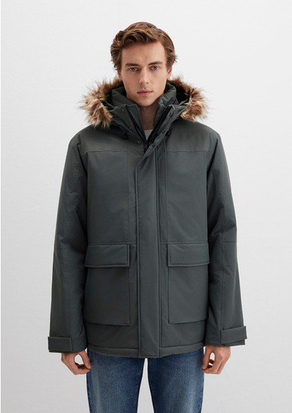 Kapüşonlu Yeşil Parka 0110472-71598 modelleri