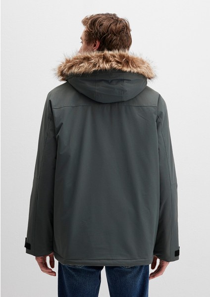 Kapüşonlu Yeşil Parka 0110472-71598 fırsatları