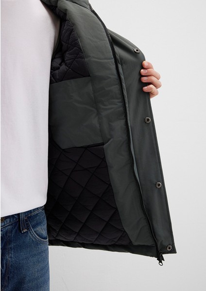 Kapüşonlu Yeşil Parka 0110472-71598