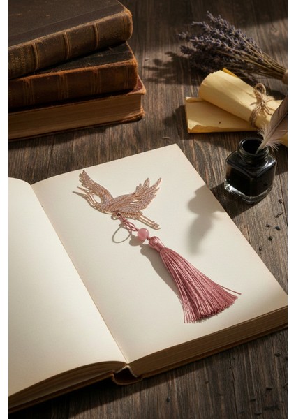 Leylek Turna Kuşu Desenli Kitap Ayracı Seti - Uzak Doğu Temalı Taşıma Paketi Hediye modelleri