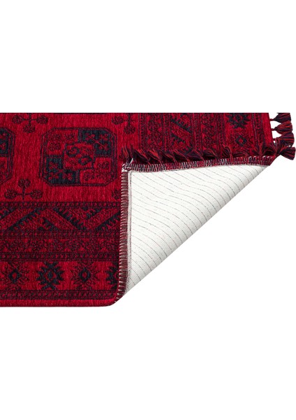 Şiraz 01 Red Afgan El Dokuma Desenli Hav Toz Vermez Salon, Mutfak, Koridor Yıkanabilir Kaymaz Kilim fırsatları