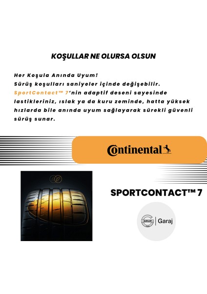 245/45ZR19 102Y Xl Fr Continental Sportcontact7 - 2024 Yaz Grupgaraj Güvencesıyle indirimleri