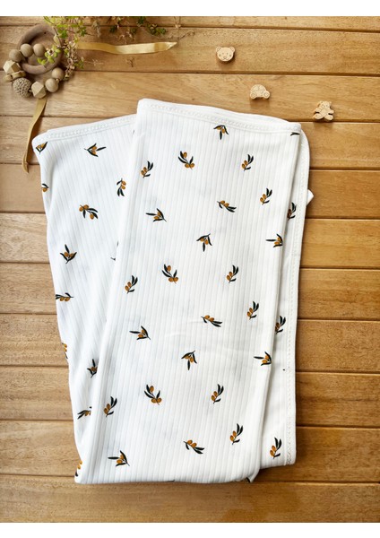 Naturel Zeytin Desenli Pamuklu 80×90 cm Çift Kat Penye Bebek Battaniye fırsatları