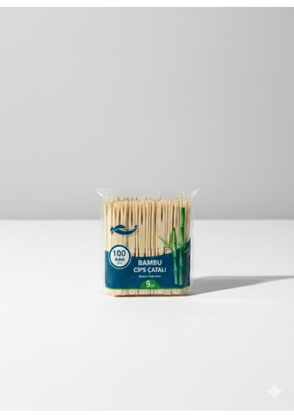 Bambu Cips Çatalı 100 Adet 9cm