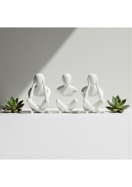 Görmedim Duymadım Bilmiyorum Soyut Biblo Dekoratif Obje Se