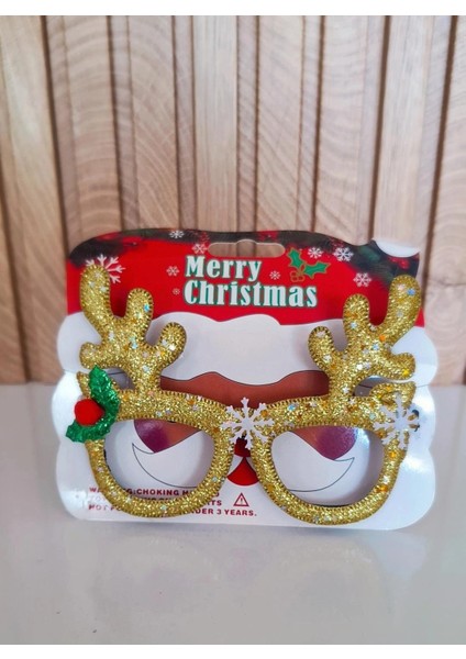 Yılbaşı Süsü Gözlük Geyik Boynuz Gold Kartaneli Yılbaşı Gözlüğü Cocuk Veya Yetişkin Geyik Gözlük