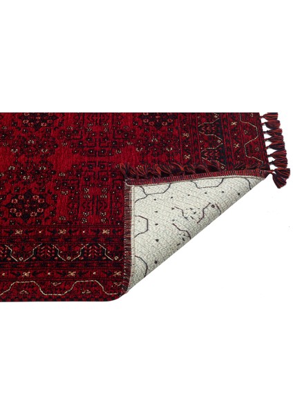 Şiraz 02 Red Afgan El Dokuma Desenli Hav Toz Vermez Salon, Mutfak, Koridor Yıkanabilir Kaymaz Kilim fırsatları