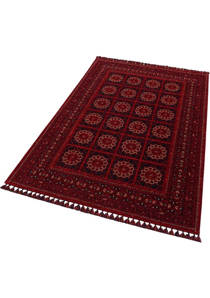 Şiraz 03 Red Afgan El Dokuma Desenli Hav Toz Vermez Salon, Mutfak, Koridor Yıkanabilir Kaymaz Kilim modelleri
