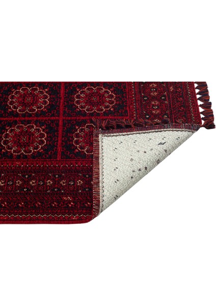 Şiraz 03 Red Afgan El Dokuma Desenli Hav Toz Vermez Salon, Mutfak, Koridor Yıkanabilir Kaymaz Kilim fırsatları