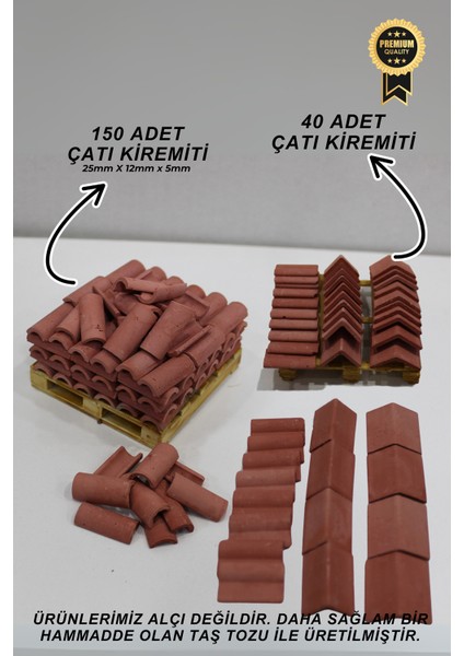 Gerçekçi Minyatür İnşaat Seti 1/16 Ölçek -Tuğla, Briket, Kiremit, Çatı, Parke, Kilitli Taş, Minyatür fırsatları