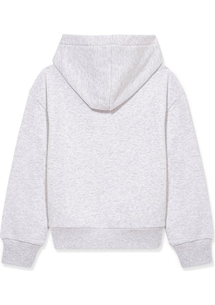 Mavi Logo Baskılı Kapüşonlu Gri Sweatshirt 7610035-85438