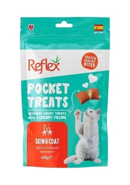 Pocket Treats Deri ve Tüy Bakımı Destekleyici Kedi Ödül Maması 60 gr