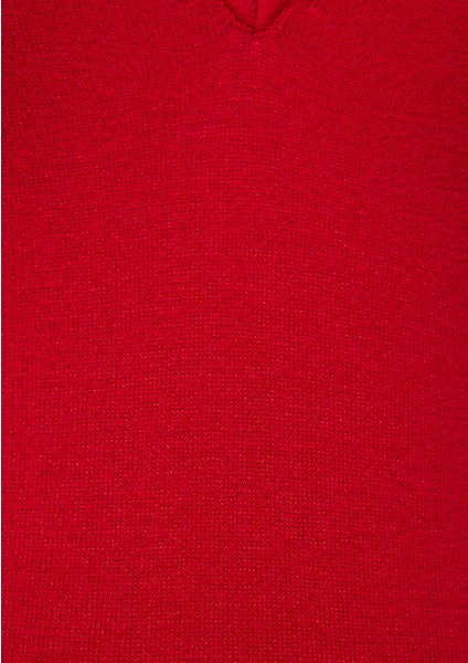 V Yaka Kırmızı Kazak 1710509-80791