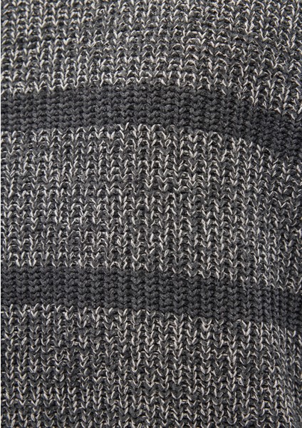 Çizgili Gri Kazak 0710229-70098