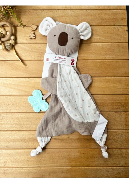 Mammaso Kelebek Diş Kaşıyıcılı Sevimli Koala %100 Pamuklu Müslin Uyku Arkadaşı -Bej fiyatları