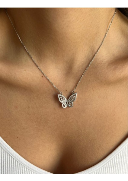 Kelebek Model Çelik Kolye