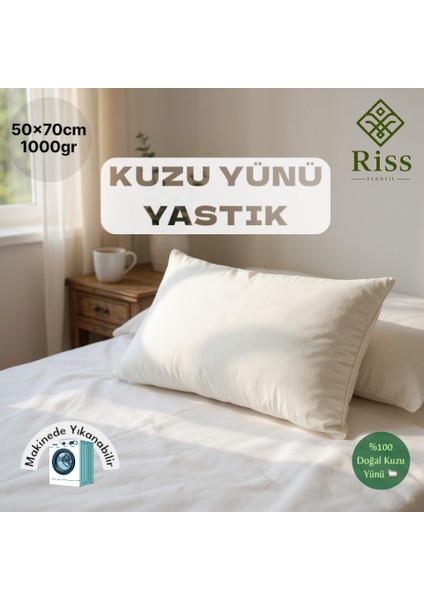 %100 Doğal Kuzu Yünü Yastık (50X70CM/1000GR)