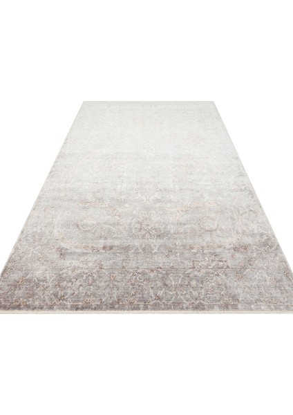 Pera 07 D. Grey Antrasıt Uşaklı Kadınların Yoğun El Emeği ile Dokunan Soyut Desenli, Salon Halısı