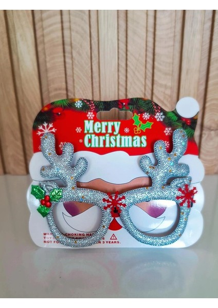 Yılbaşı Süsü Gözlük Geyik Boynuz Gümüş Kartaneli Yılbaşı Gözlüğü Cocuk Veya Yetişkin Geyik Gözlük