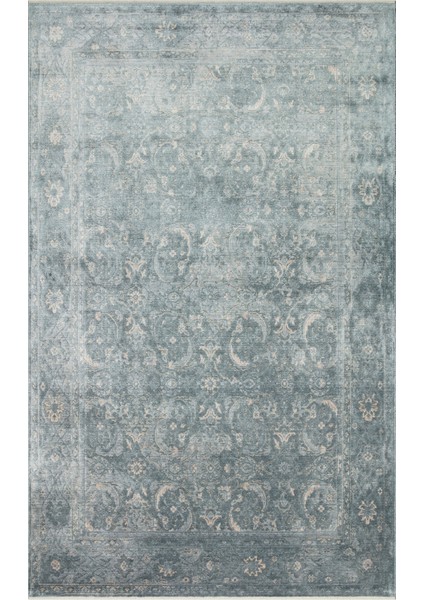 Pera 06 Sky Vızon Uşaklı Kadınların Yoğun El Emeği ile Dokunan Soyut Desenli, Salon Halısı