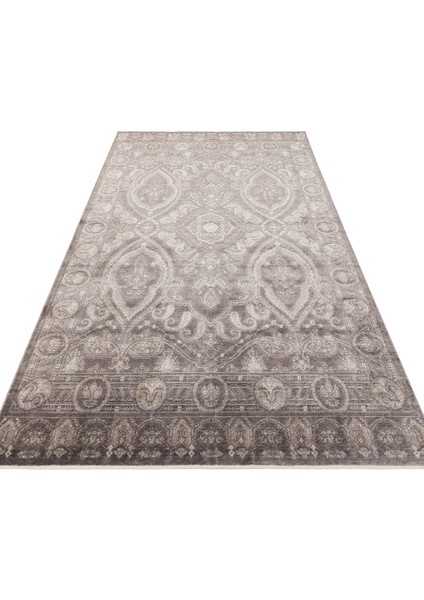 Pera 03 Smoke Grey Uşaklı Kadınların Yoğun El Emeği ile Dokunan Soyut Desenli, Salon Halısı