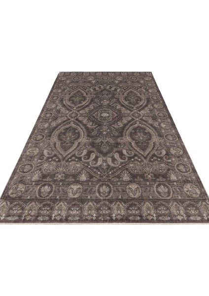 Pera 03 Smoke Grey Uşaklı Kadınların Yoğun El Emeği ile Dokunan Soyut Desenli, Salon Halısı