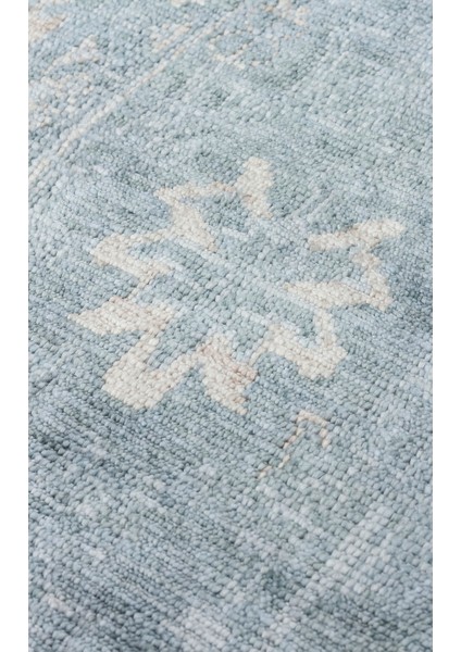 Pera 06 Sky Vızon Uşaklı Kadınların Yoğun El Emeği ile Dokunan Soyut Desenli, Salon Halısı fırsatları