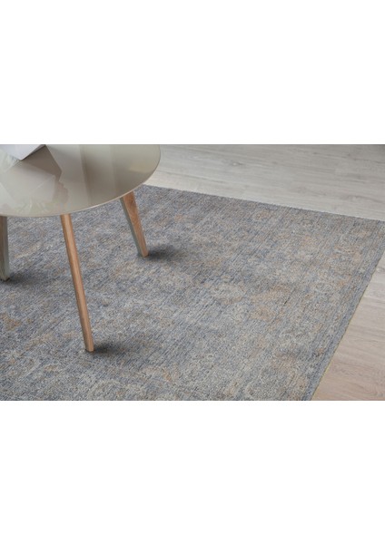 Pera 02 D.grey Bronze Uşaklı Kadınların Yoğun El Emeği ile Dokunan Soyut Desenli, Salon Halısı