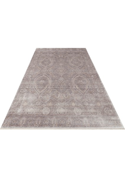 Pera 03 D.grey Bronze Uşaklı Kadınların Yoğun El Emeği ile Dokunan Soyut Desenli, Salon Halısı